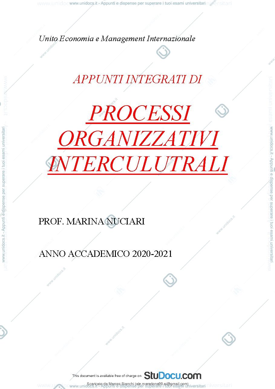 Anteprima pagina 2 — Appunti processi organizzativi