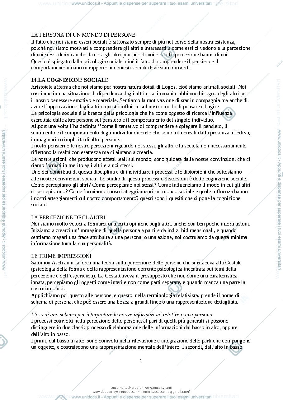 Anteprima pagina 2 — riassunti processi psico sociali