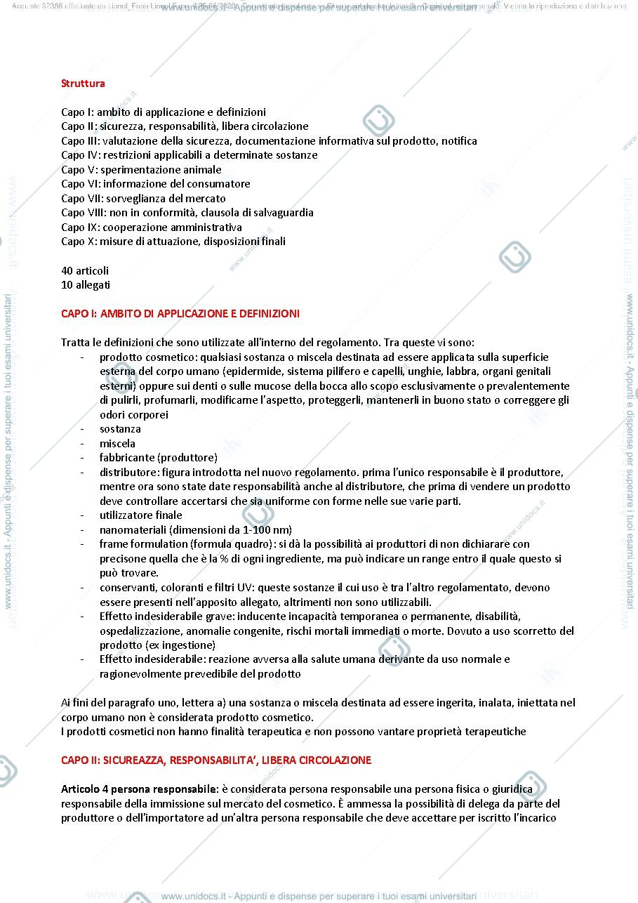 Anteprima pagina 2 — Appunti di prodotti cosmetici 