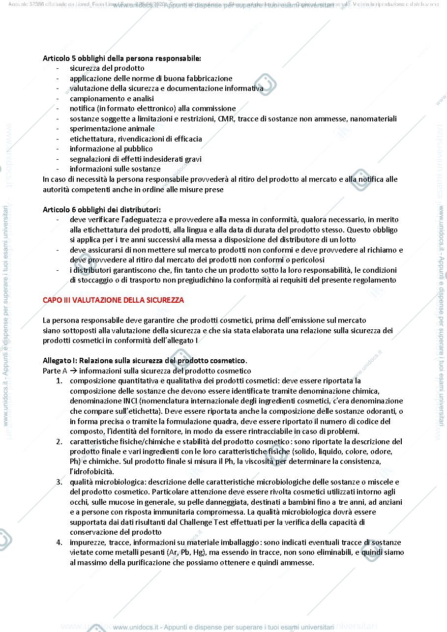 Anteprima pagina 3 — Appunti di prodotti cosmetici 