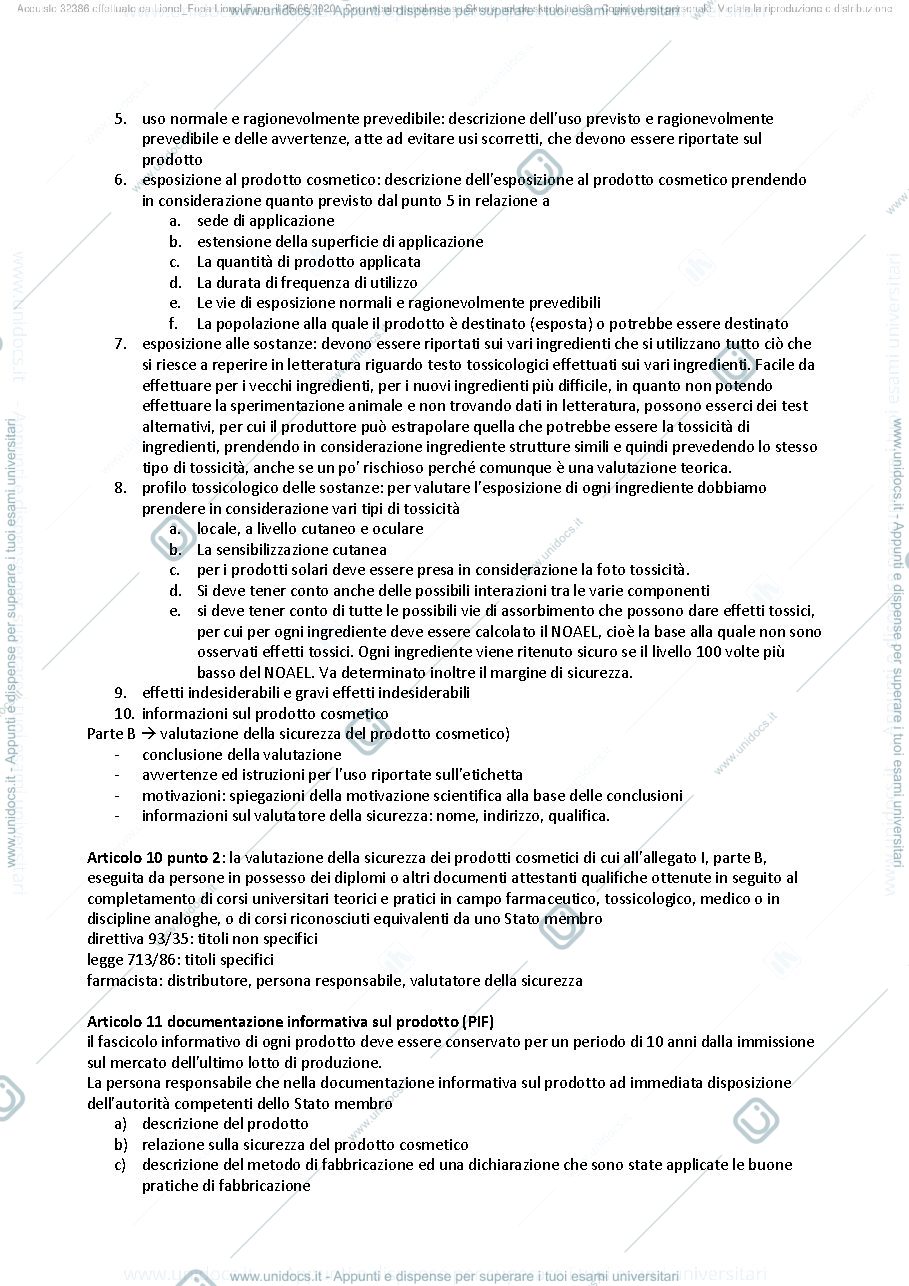 Anteprima pagina 4 — Appunti di prodotti cosmetici 