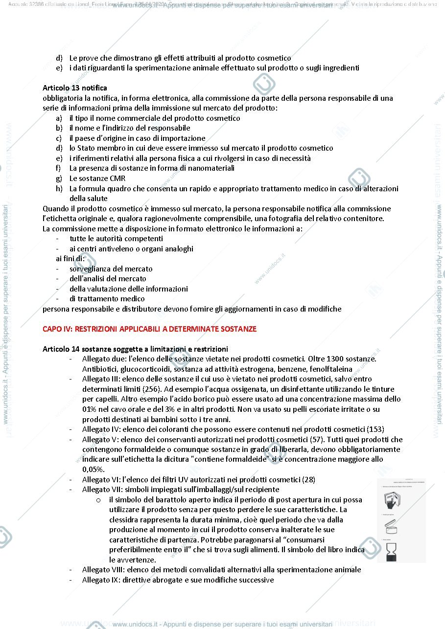 Anteprima pagina 5 — Appunti di prodotti cosmetici 