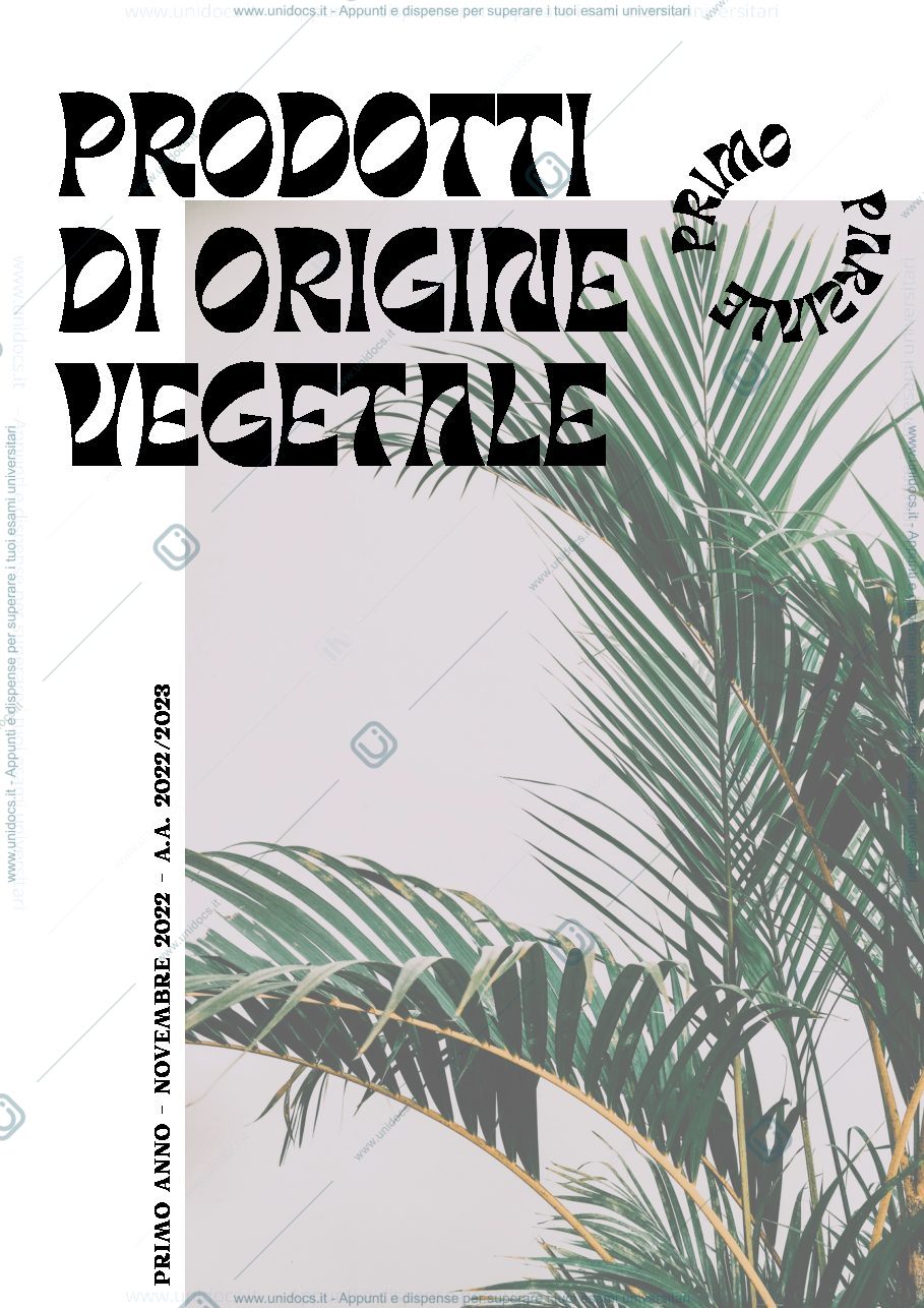 Anteprima pagina 1 — Prodotti vegetali primo parziale