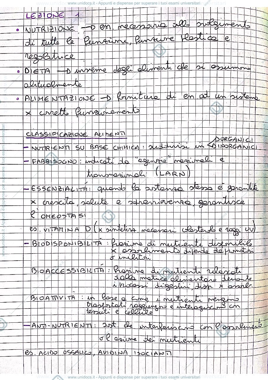 Anteprima pagina 1 — Fisiologia della nutrizione