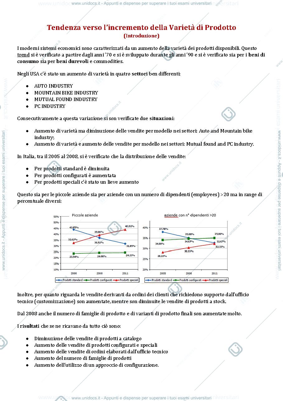 Anteprima pagina 1 — Trend, drivers della varietà di prodotto e terminologia