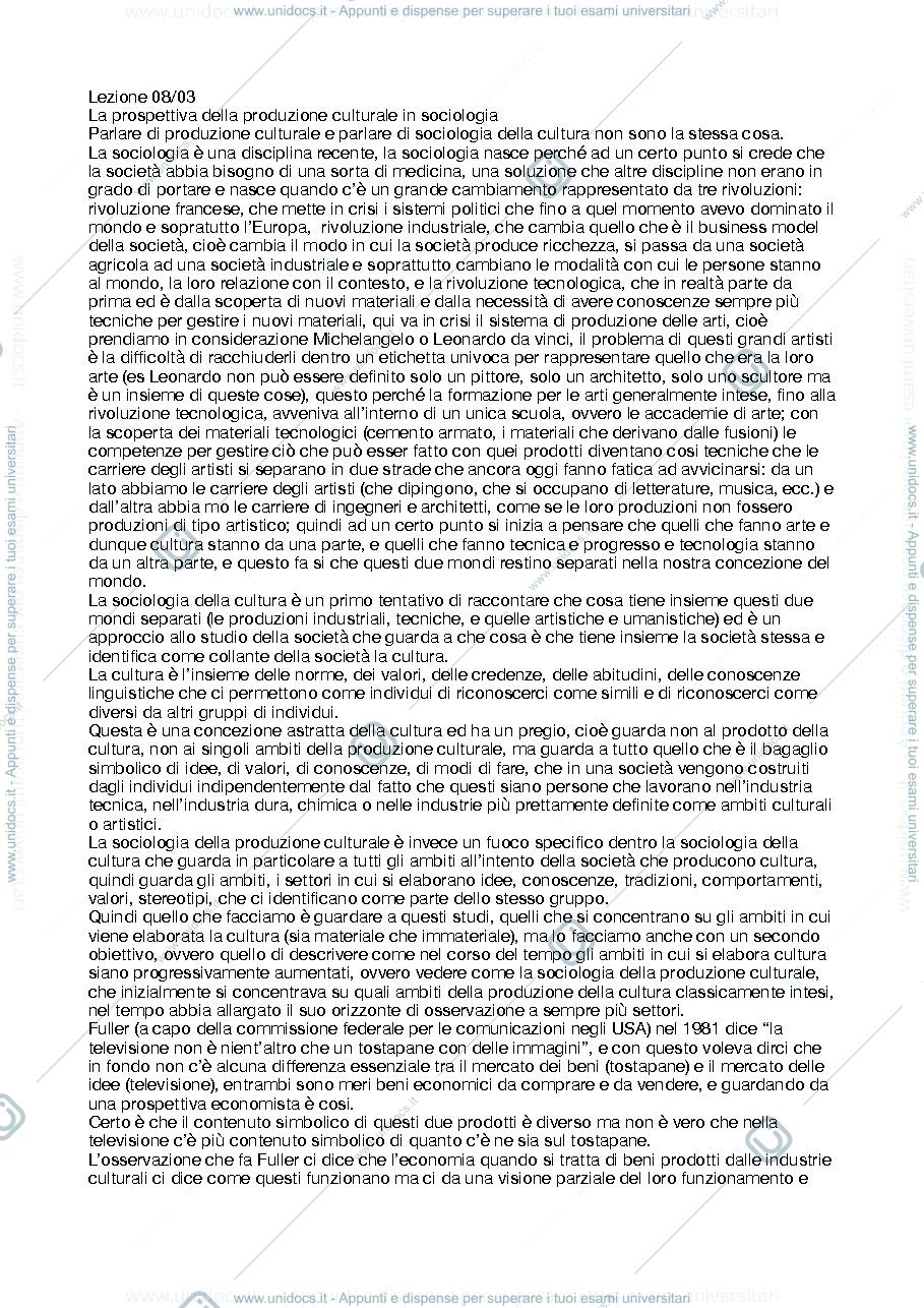 Anteprima pagina 1 — Produzione culturale