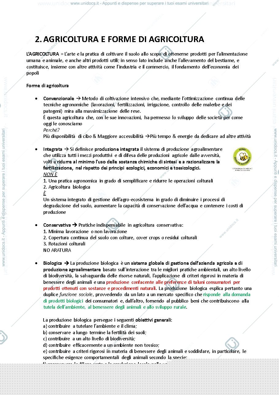 Anteprima pagina 4 — Riassunto produzioni vegetali