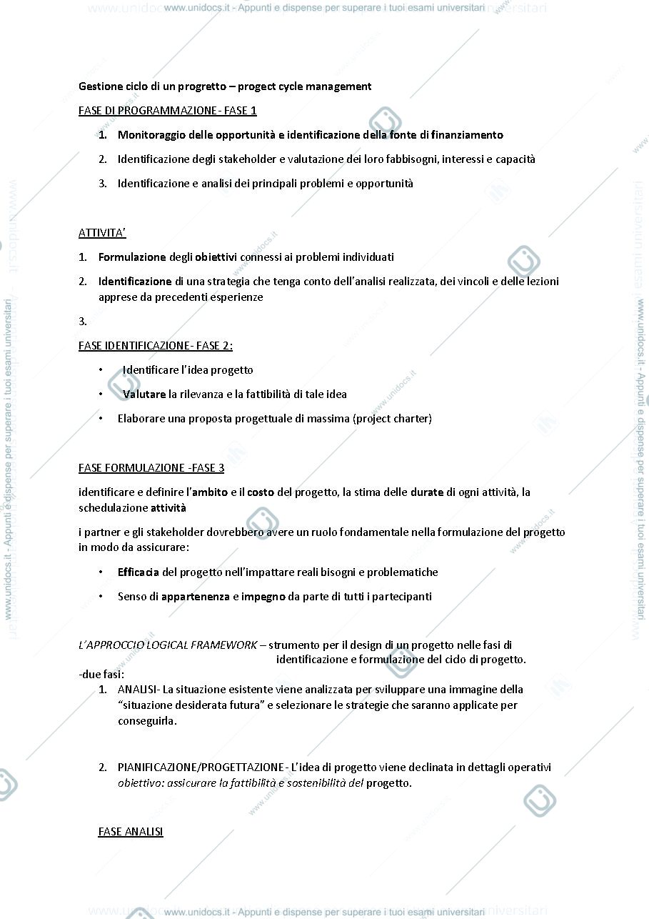 Anteprima pagina 1 — APPUNTI PROGETTAZIONE DEI SERVIZI SOCIALI PROF. CARMELO BRUNI