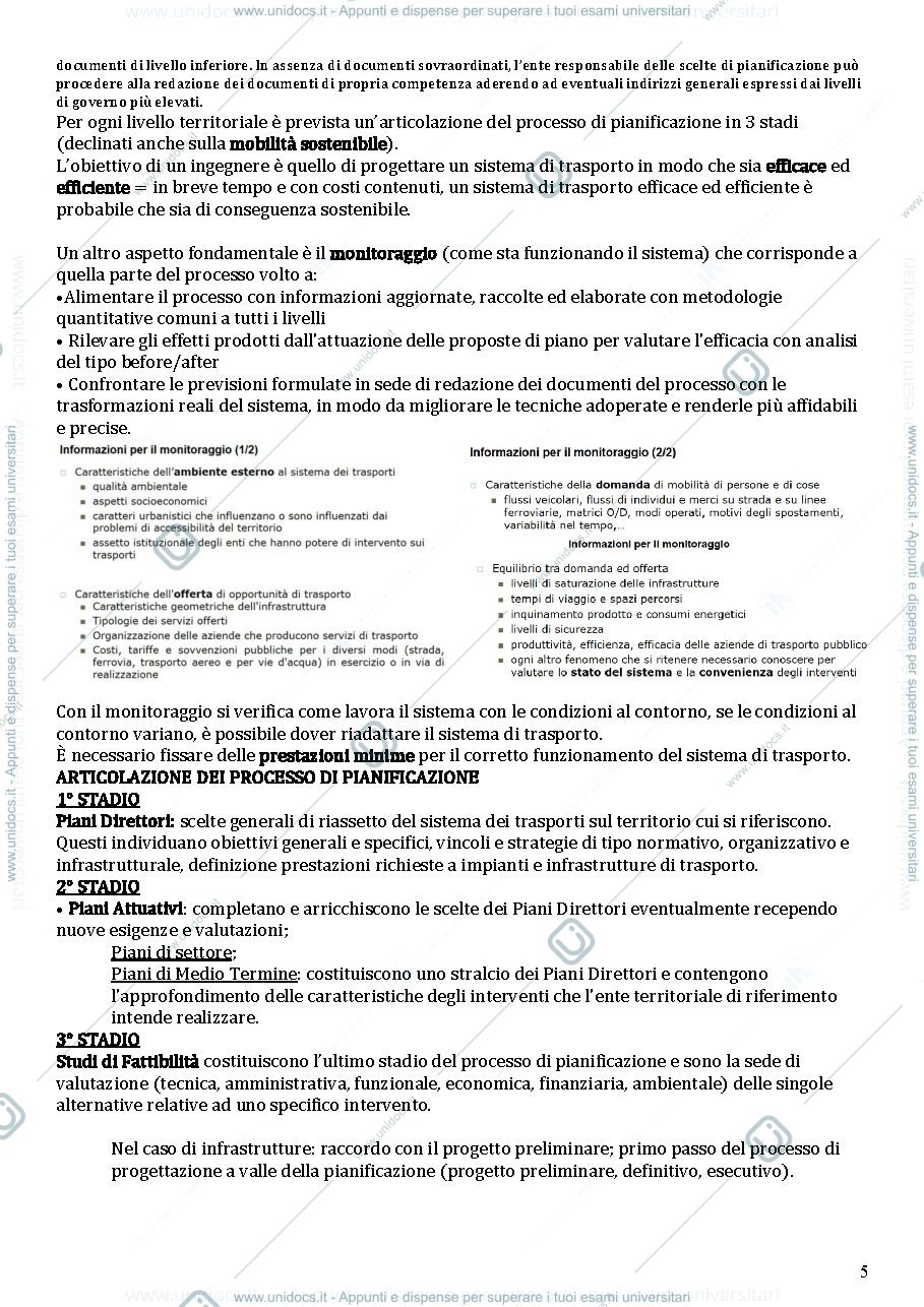Anteprima pagina 5 — Ingegneria dei sistemi di trasporto