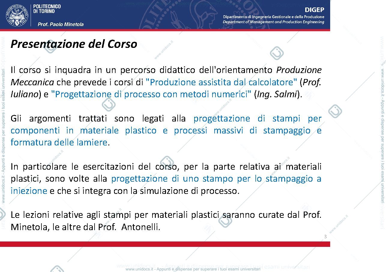 Anteprima pagina 3 — introduzione stampi