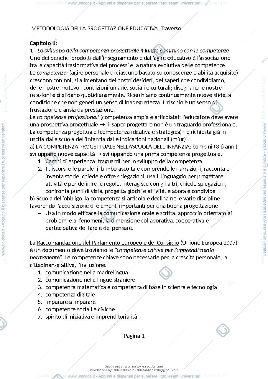 Anteprima pagina 2 — Metodologia della progettazione educativa