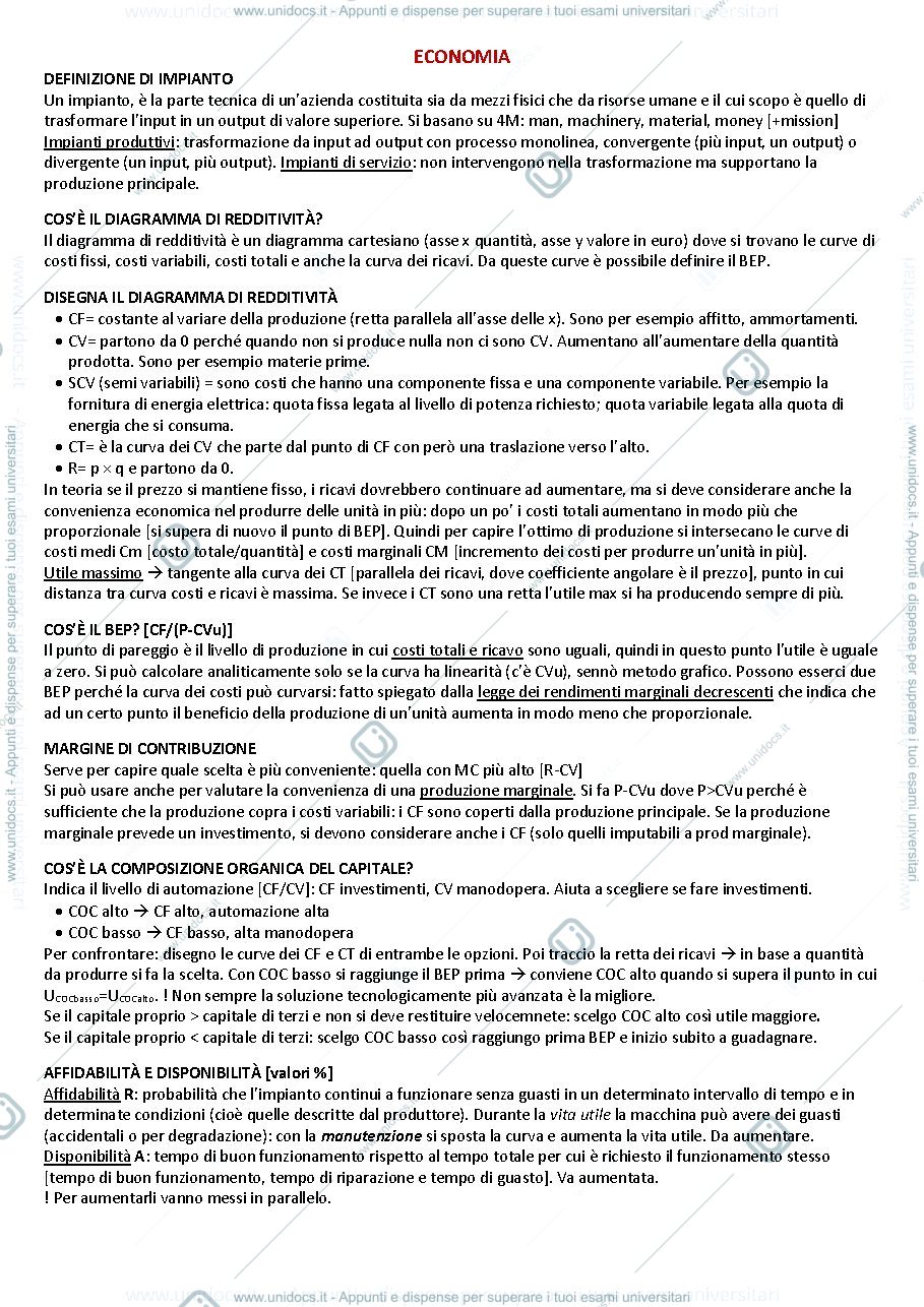 Anteprima pagina 1 — Progettazione riassunto 