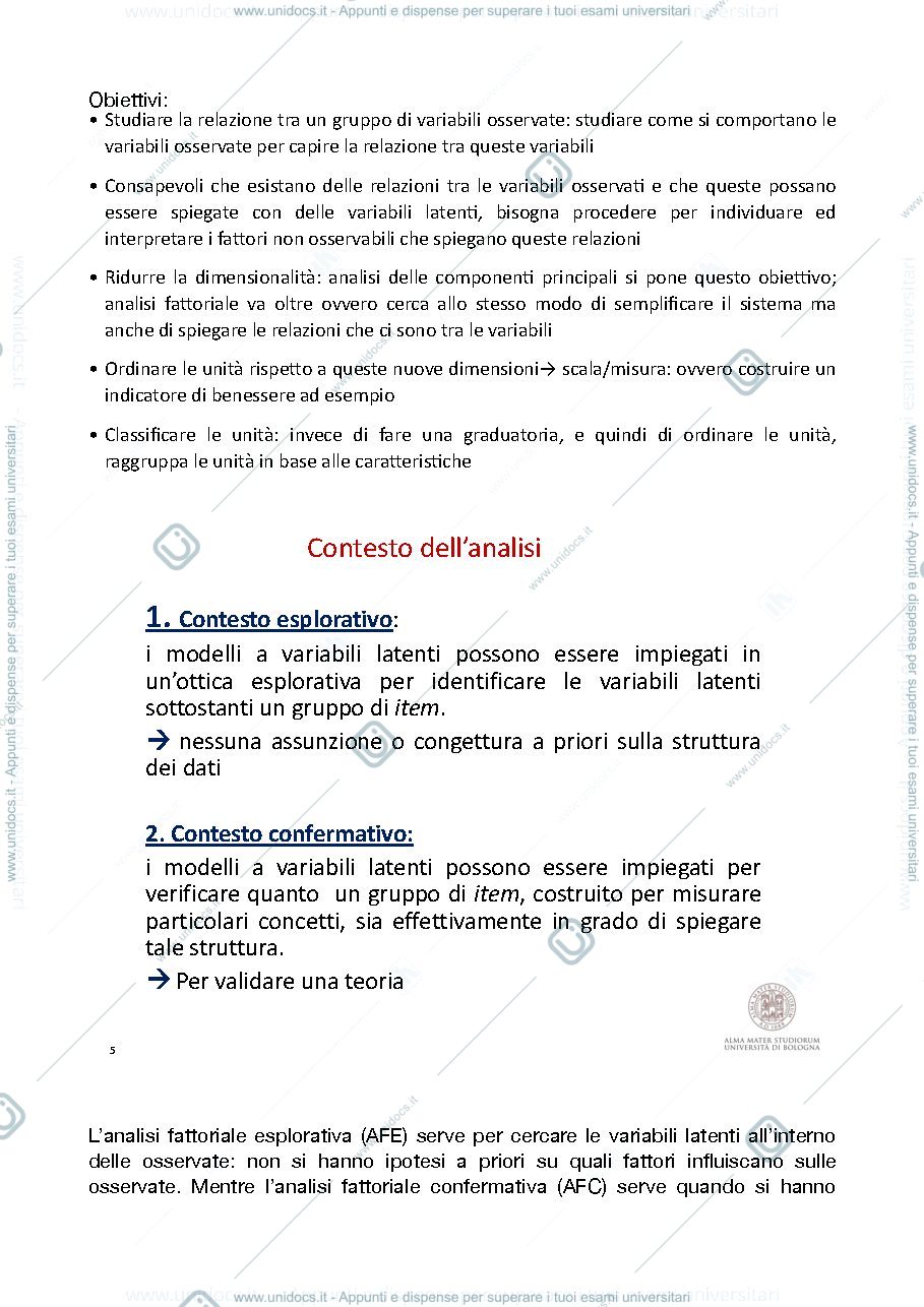 Anteprima pagina 2 — Analisi fattoriale