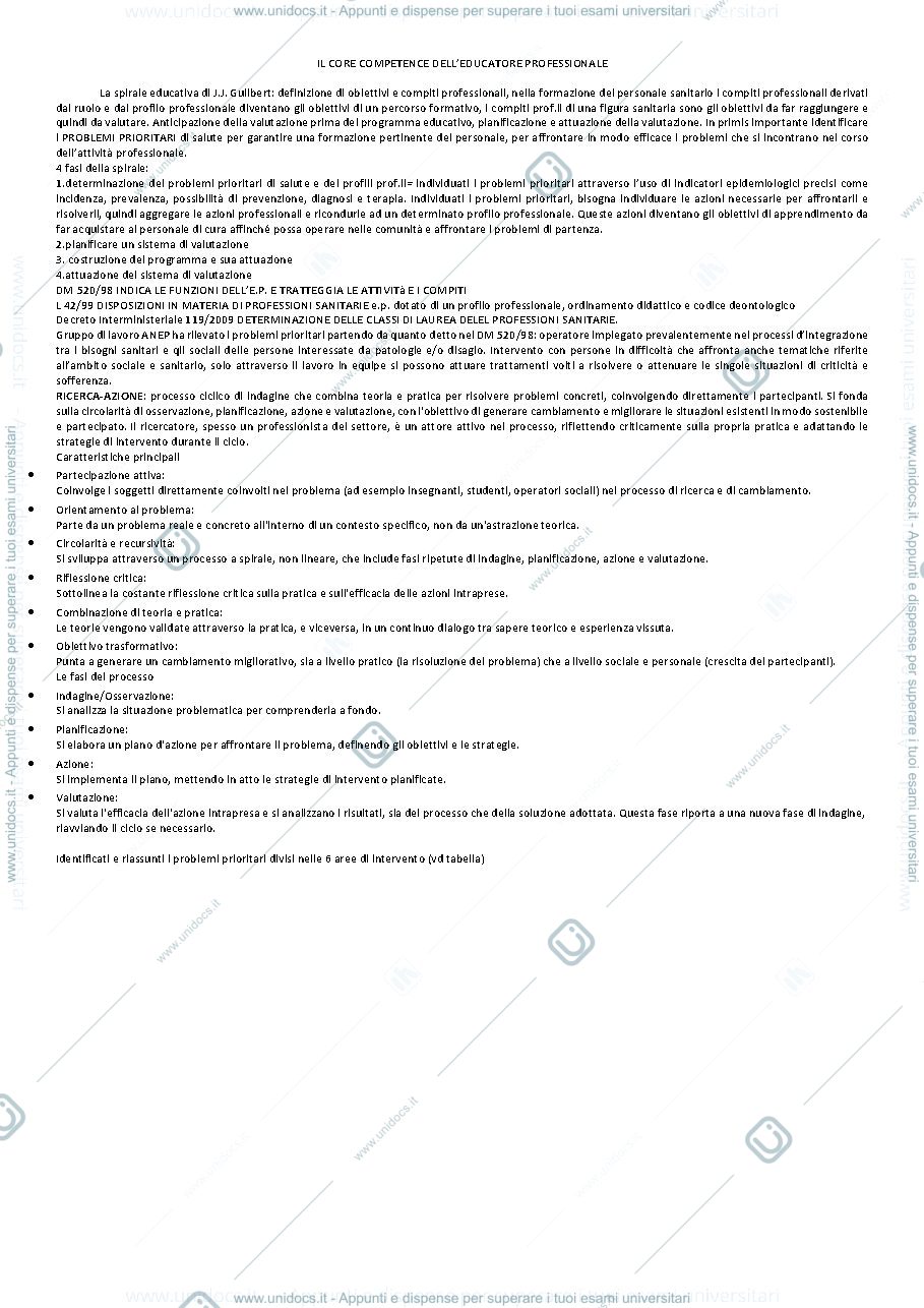Anteprima pagina 1 — riassunti dei libri il core competence dell'ed. prof.le e degli altri libri di progettazione e valutazione