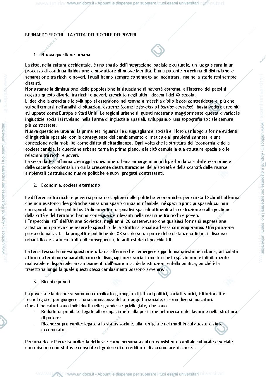 Anteprima pagina 1 — Bernardo Secchi - La città dei ricchi e dei poveri