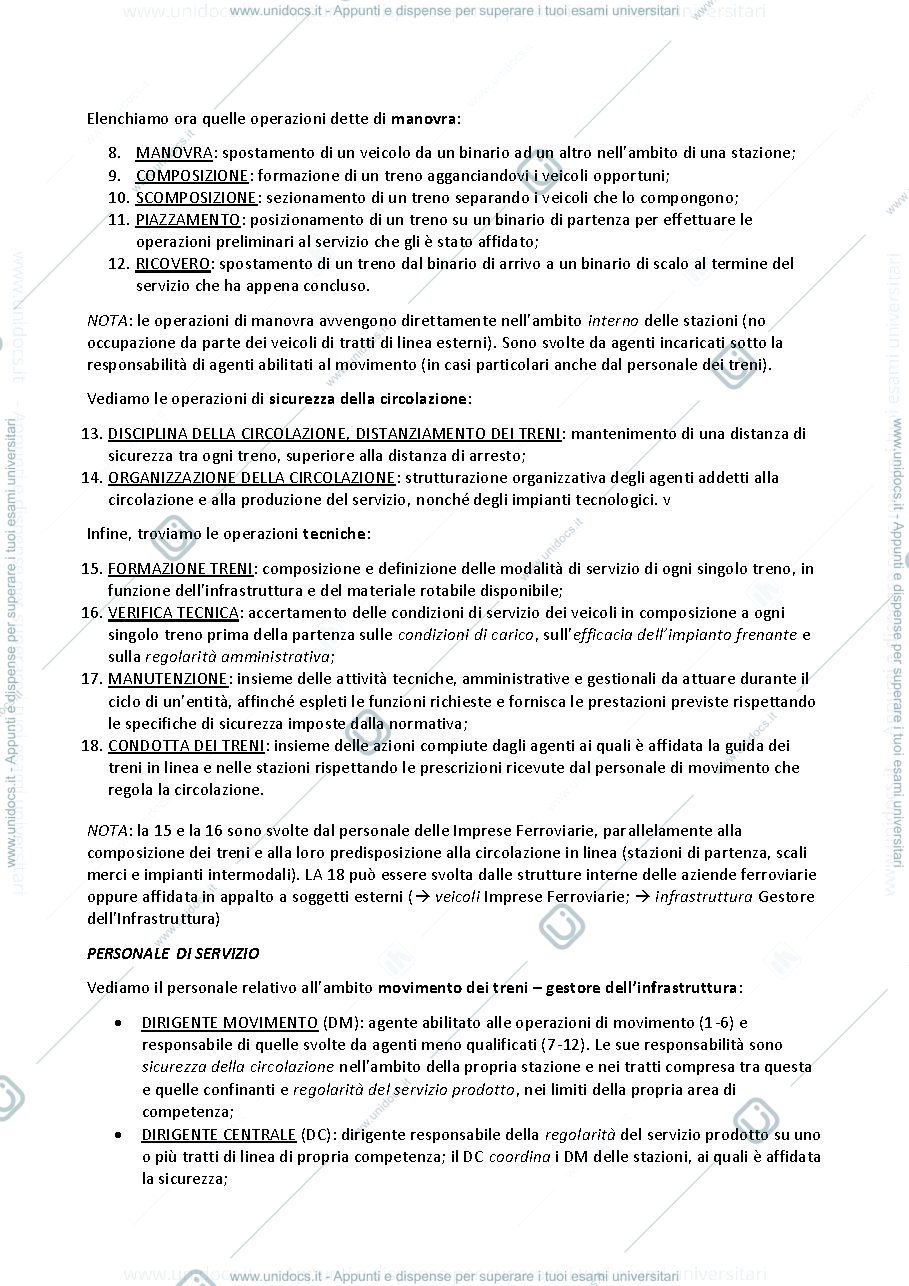 Anteprima pagina 2 — Esercizio Ferroviario - RIASSUNTI