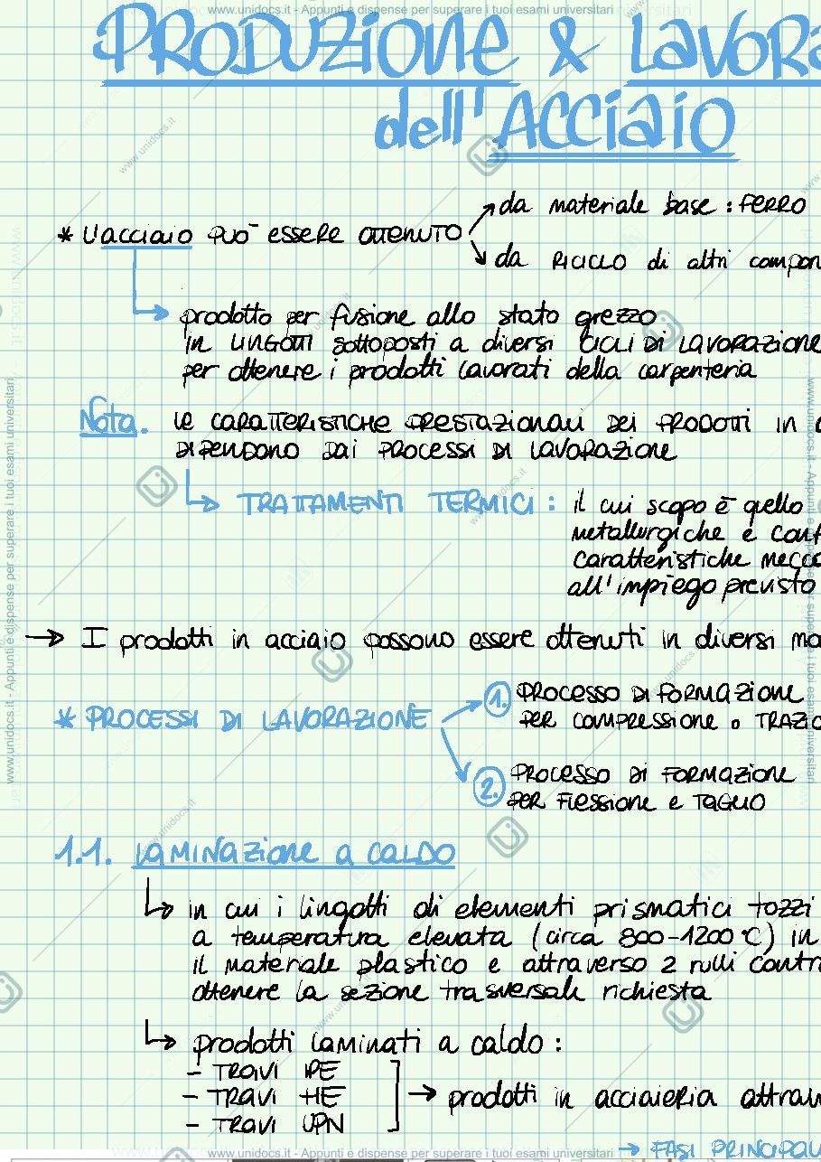 Anteprima pagina 1 — Produzione e lavorazione dell’acciaio