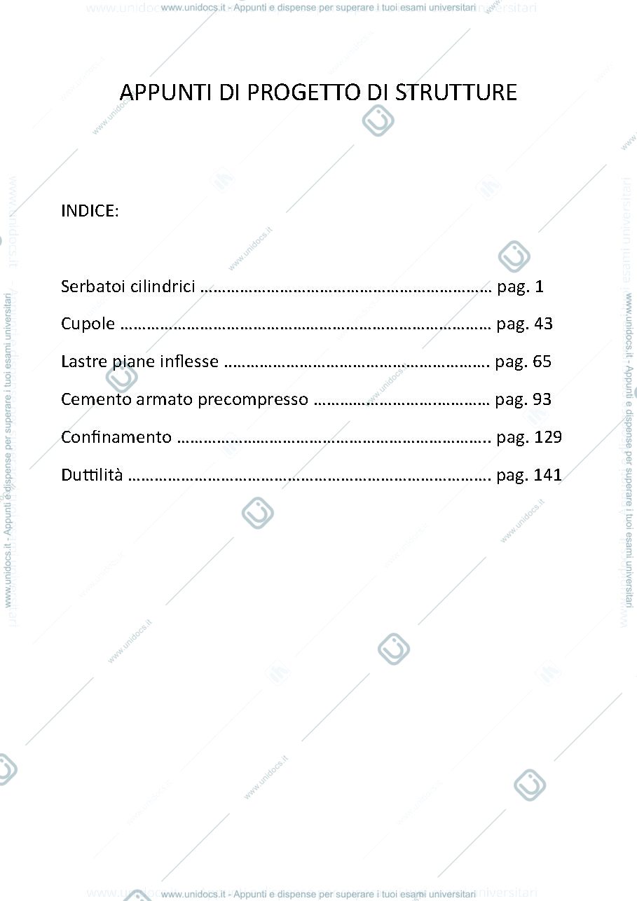 Anteprima pagina 1 — Appunti di Progetto di Strutture