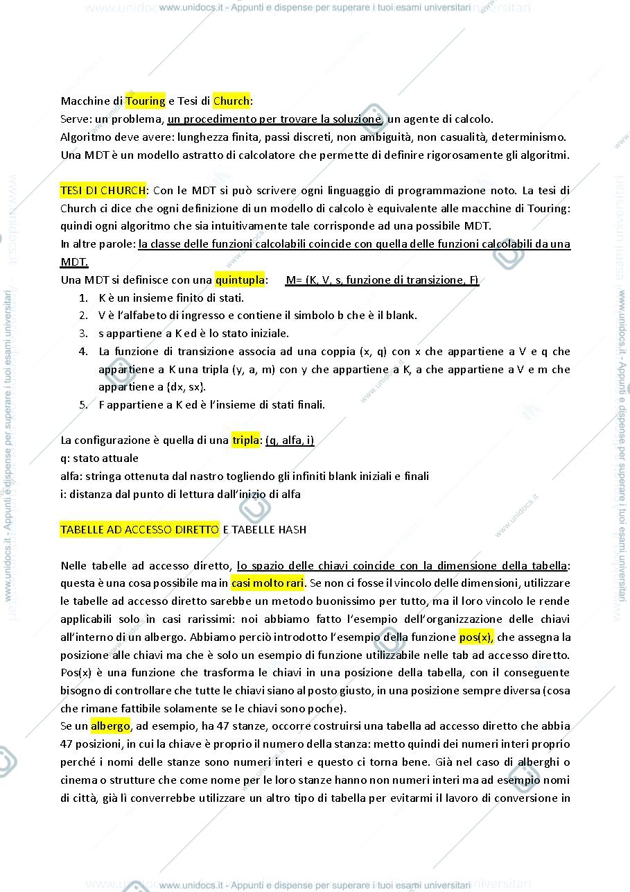 Anteprima pagina 1 — Appunti Ricevimento Algoritmica