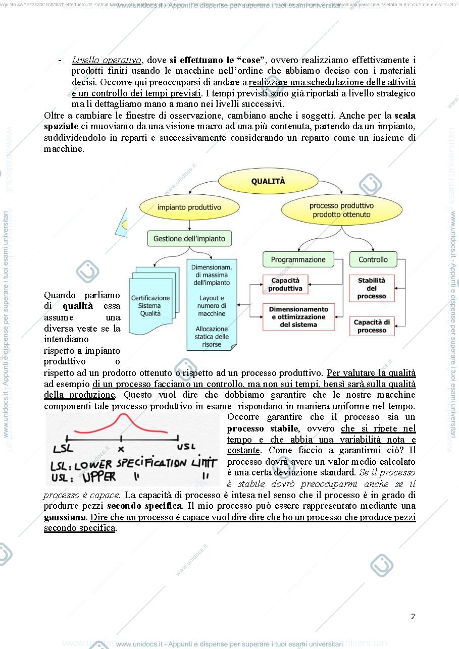 Anteprima pagina 2 — Riassunto Programmazione e controllo della produzione