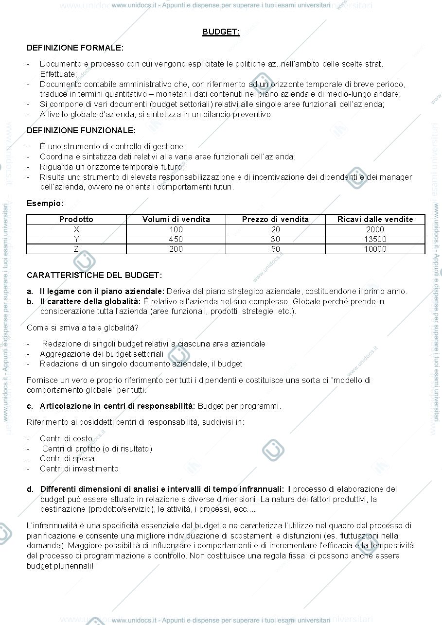 Anteprima pagina 1 — Budget
