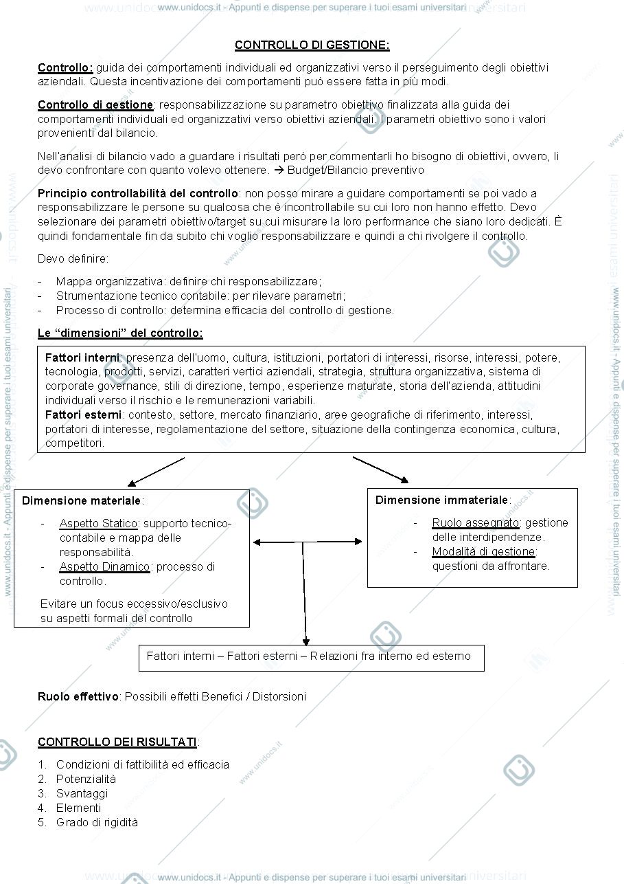 Anteprima pagina 1 — Controllo di gestione