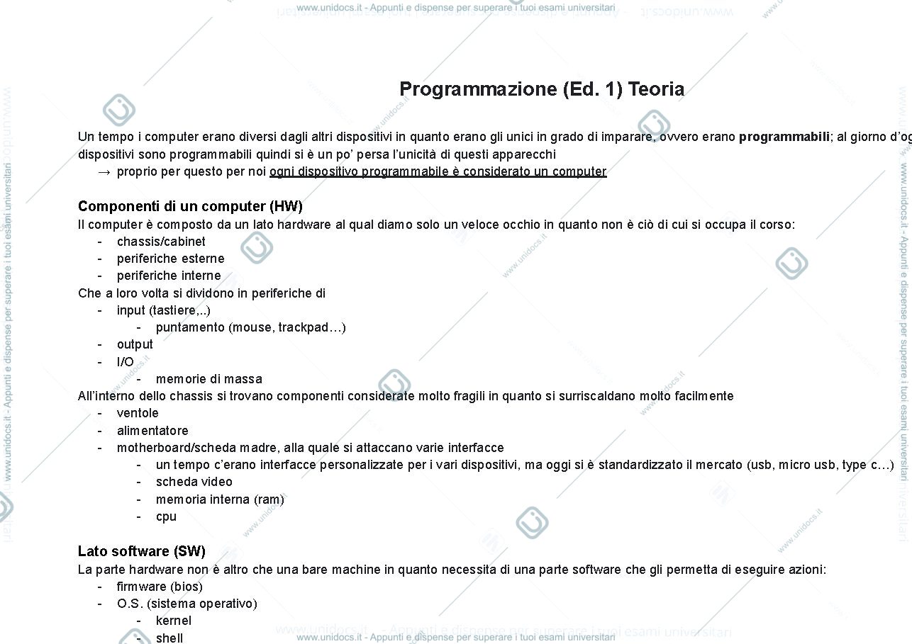 Anteprima pagina 1 — Programmazione (Ed. 1)