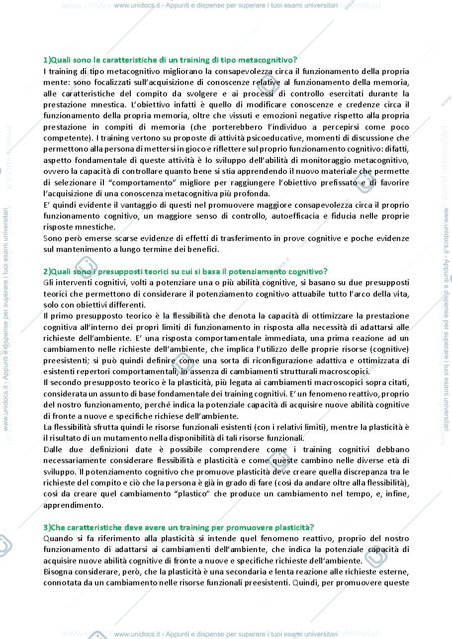 Anteprima pagina 1 — Programmi di potenziamento cognitivo