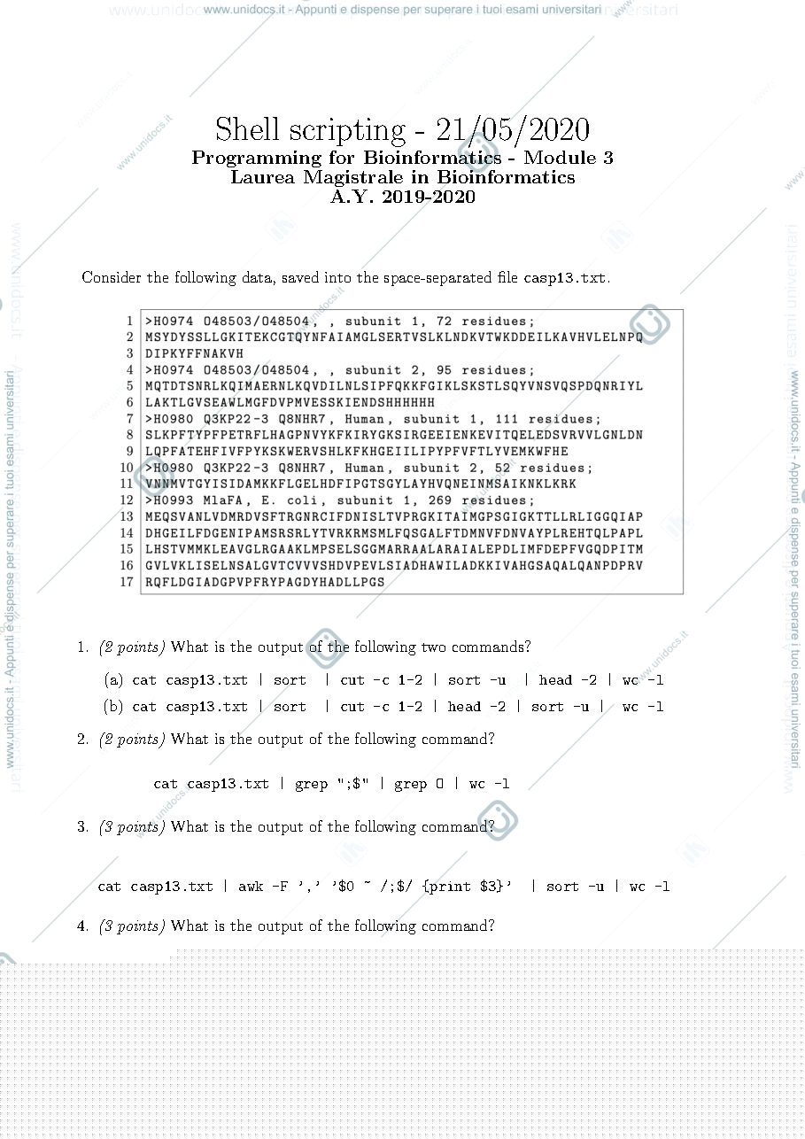 Anteprima pagina 1 — Final exam Module 3: Di Lena version 1