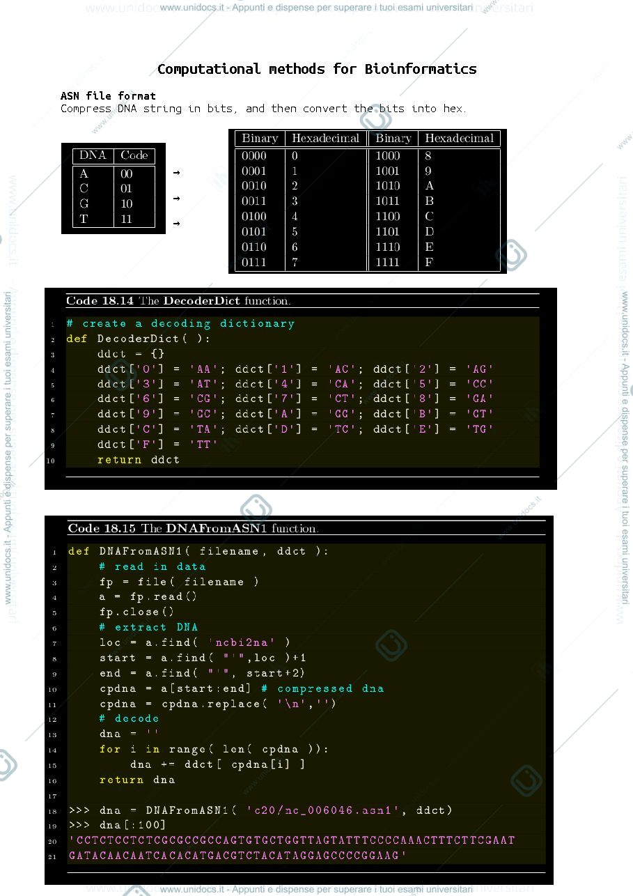 Anteprima pagina 1 — Programmazione per bioinformatica