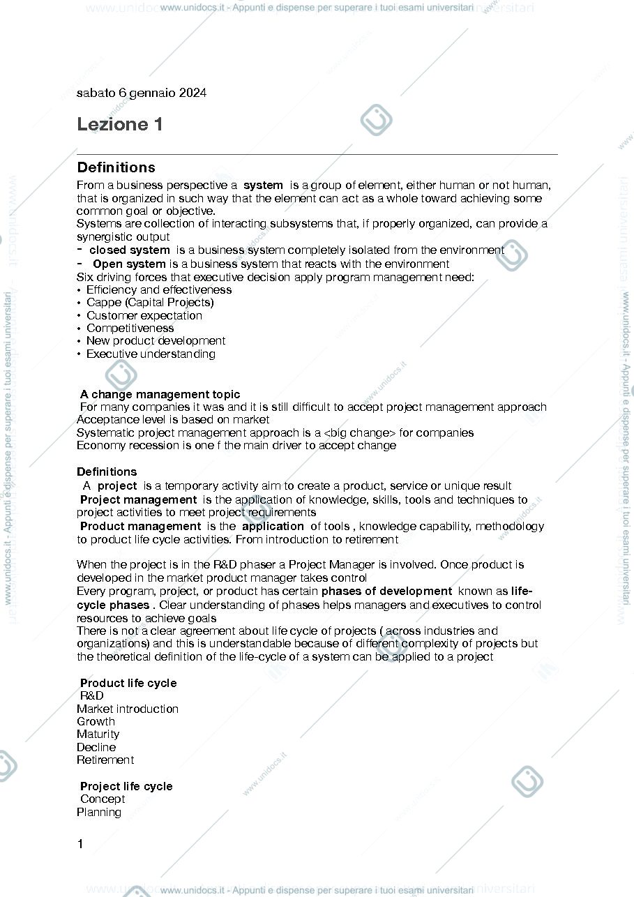 Anteprima pagina 1 — Riassunto