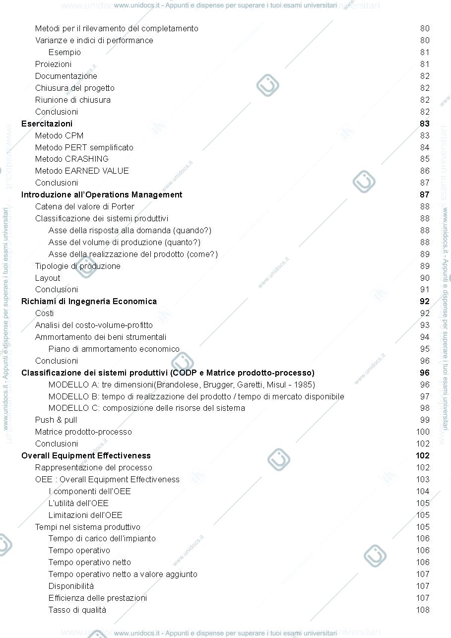 Anteprima pagina 4 — APPUNTI DI OPERATION E PROJECT MANAGEMENT