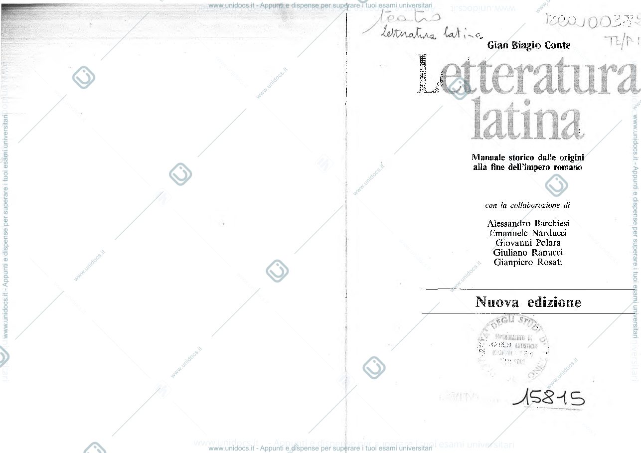 Anteprima pagina 1 — Letteratura latina 