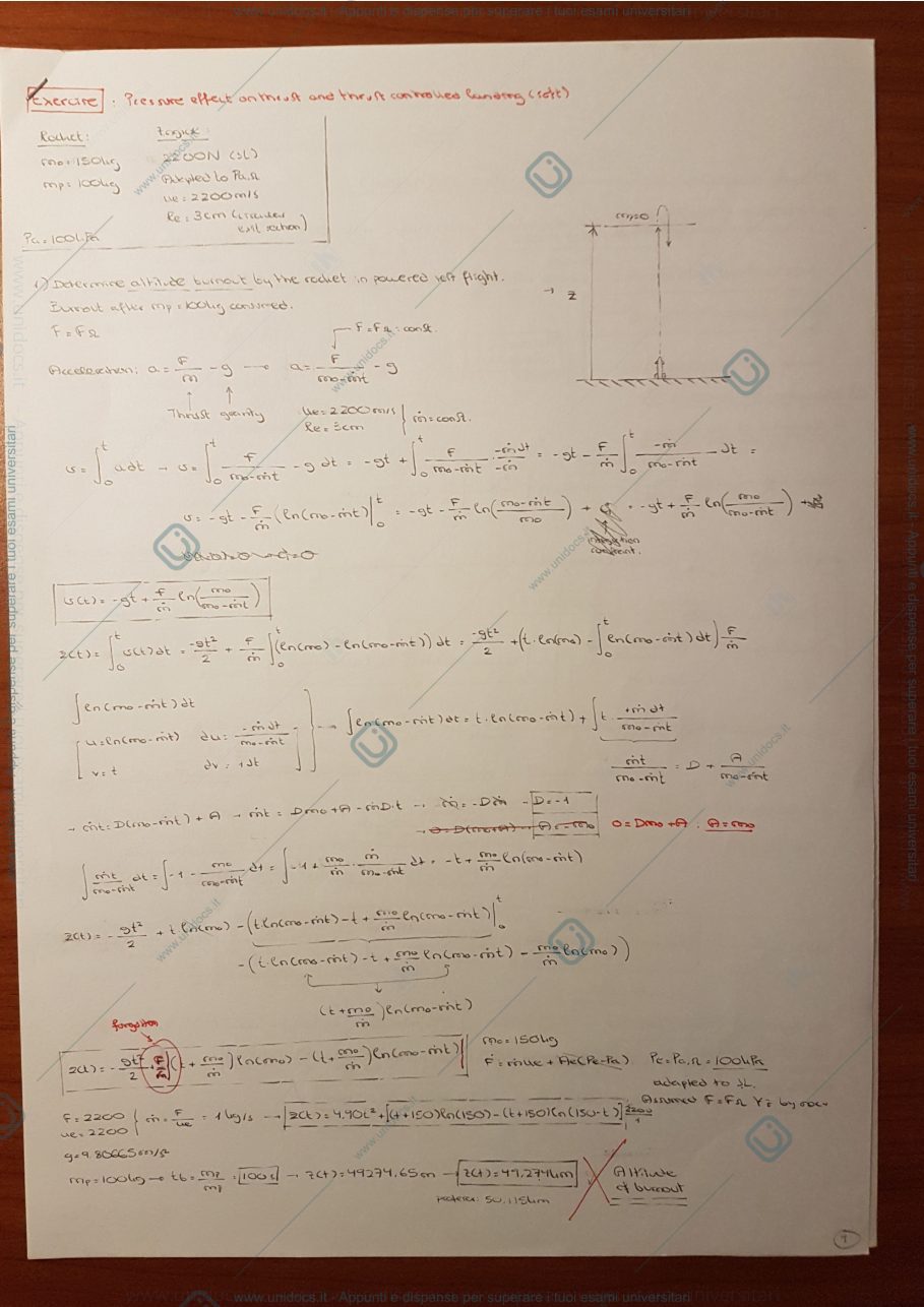 Anteprima pagina 1 — Pressure effect on thrust and soft-landing exercise (Inglese)