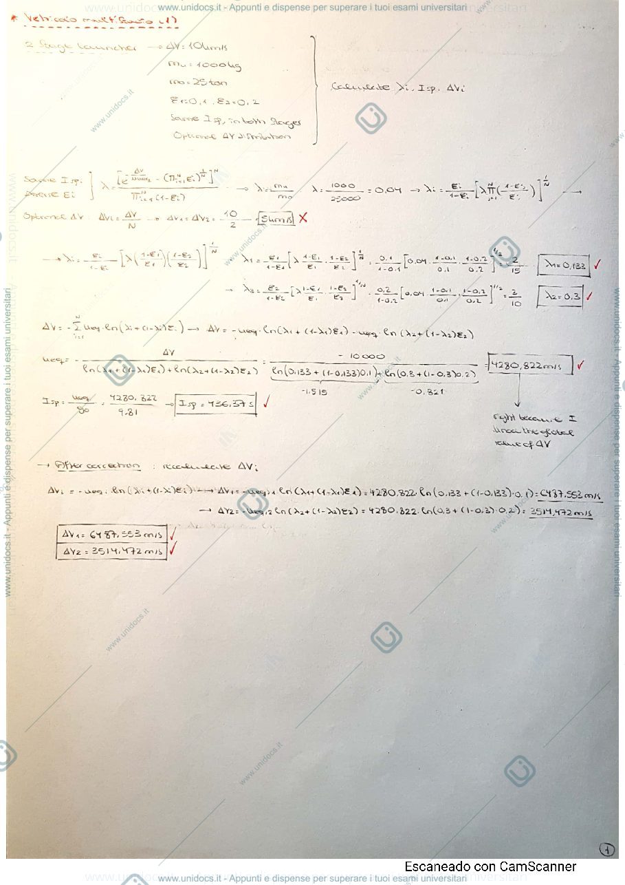 Anteprima pagina 1 — Rocket Propulsion exercises (Inglese)