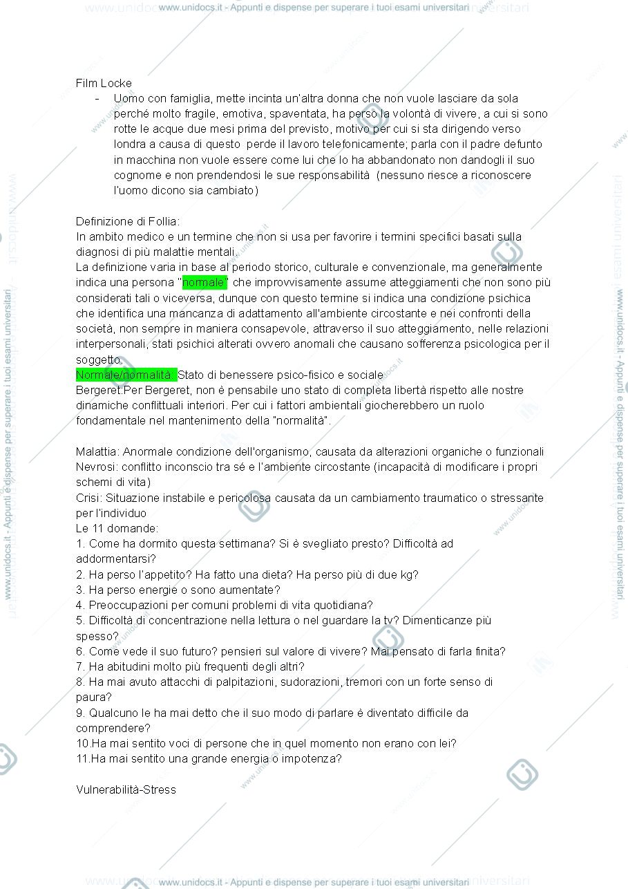 Anteprima pagina 1 — psichiatria domande e risposte esempi