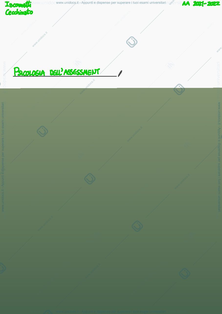 Anteprima pagina 1 — Appunti psicologia dell’assessment e dello sviluppo nelle organizzazioni 