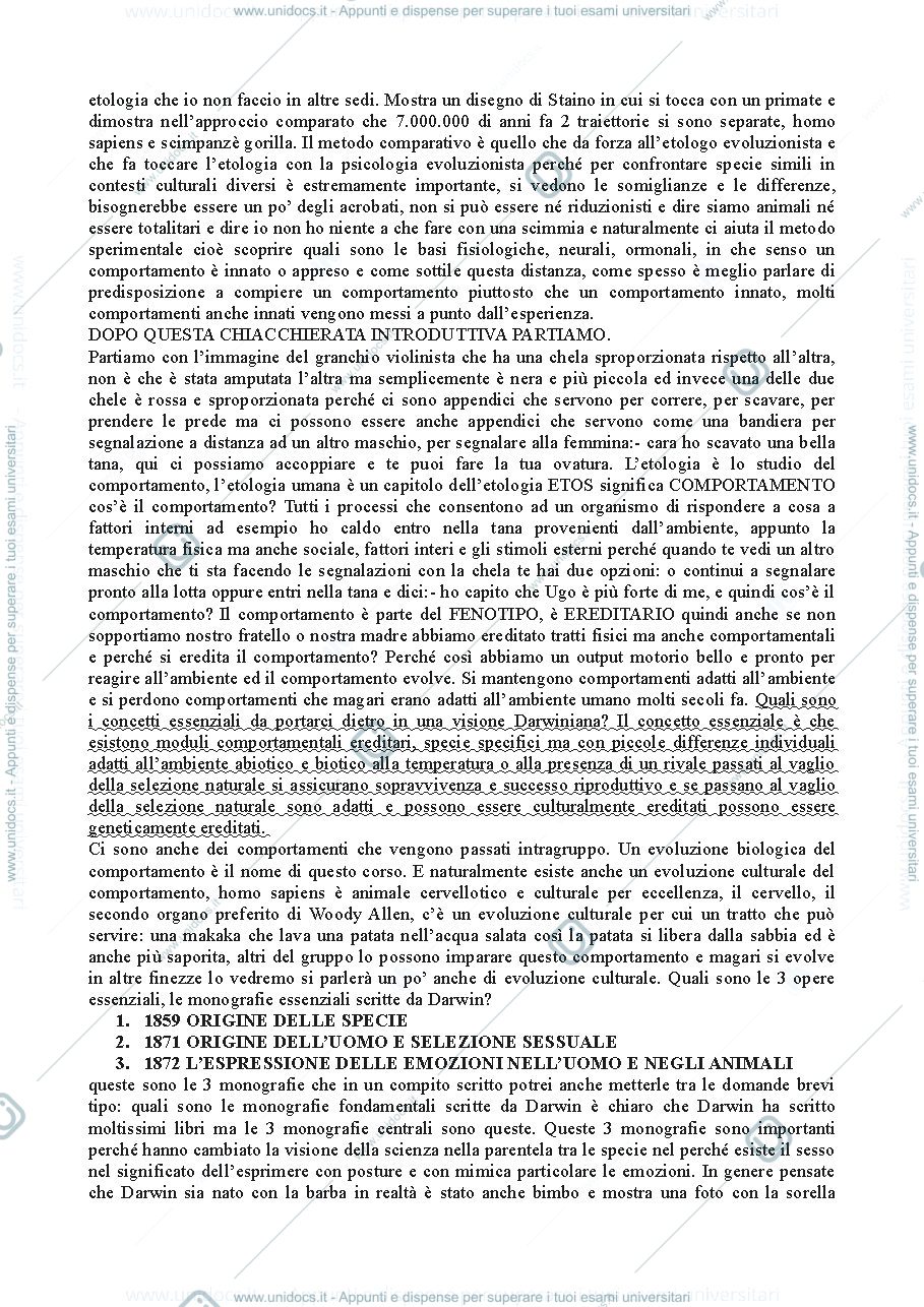 Anteprima pagina 4 — Sbobinature per esame Evoluzione del Comportamento