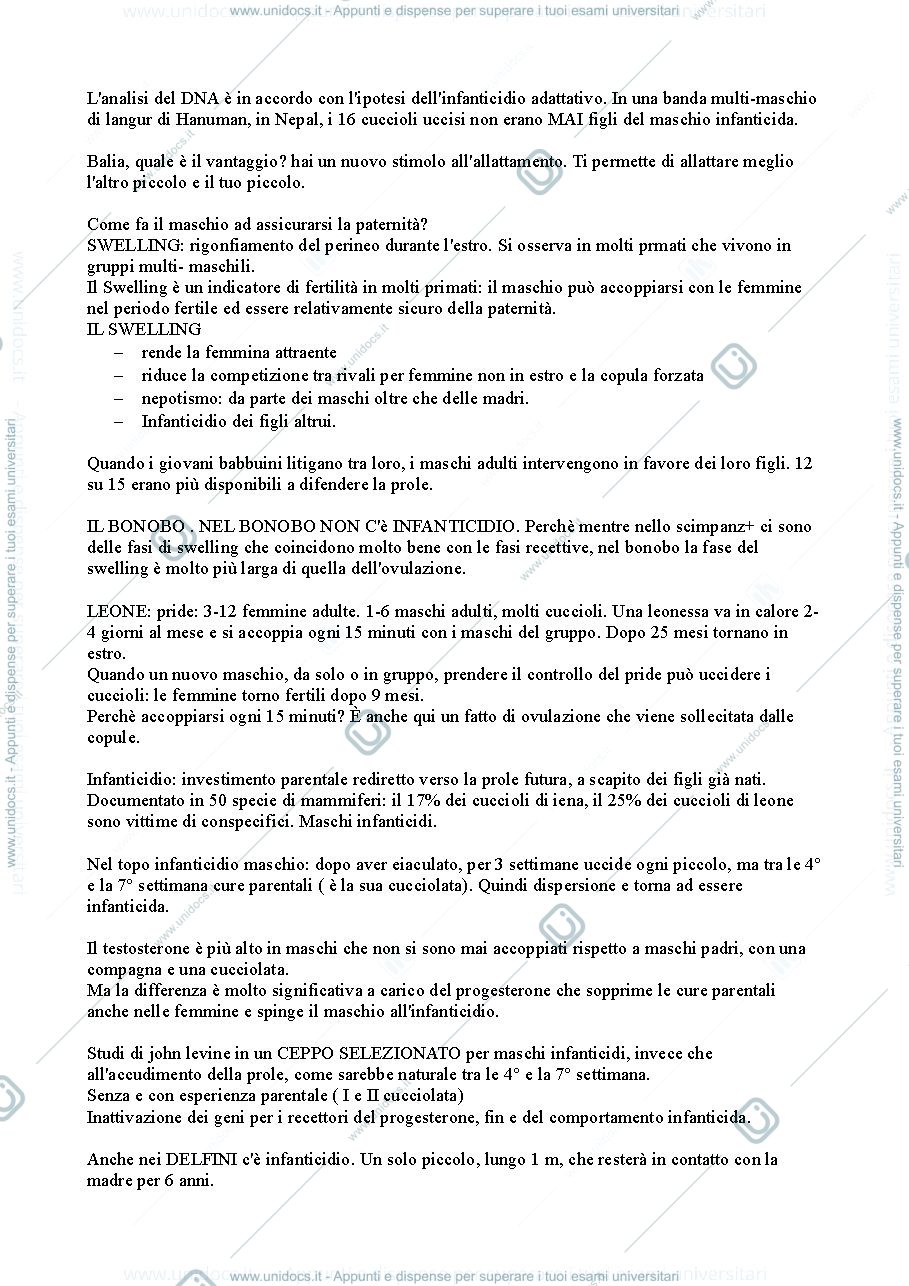 Anteprima pagina 3 — Appunti per esame Evoluzione del Comportamento