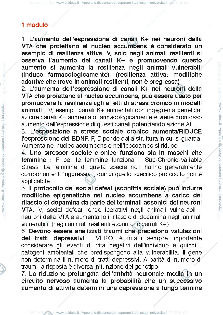 Anteprima pagina 1 — Domande psicobio