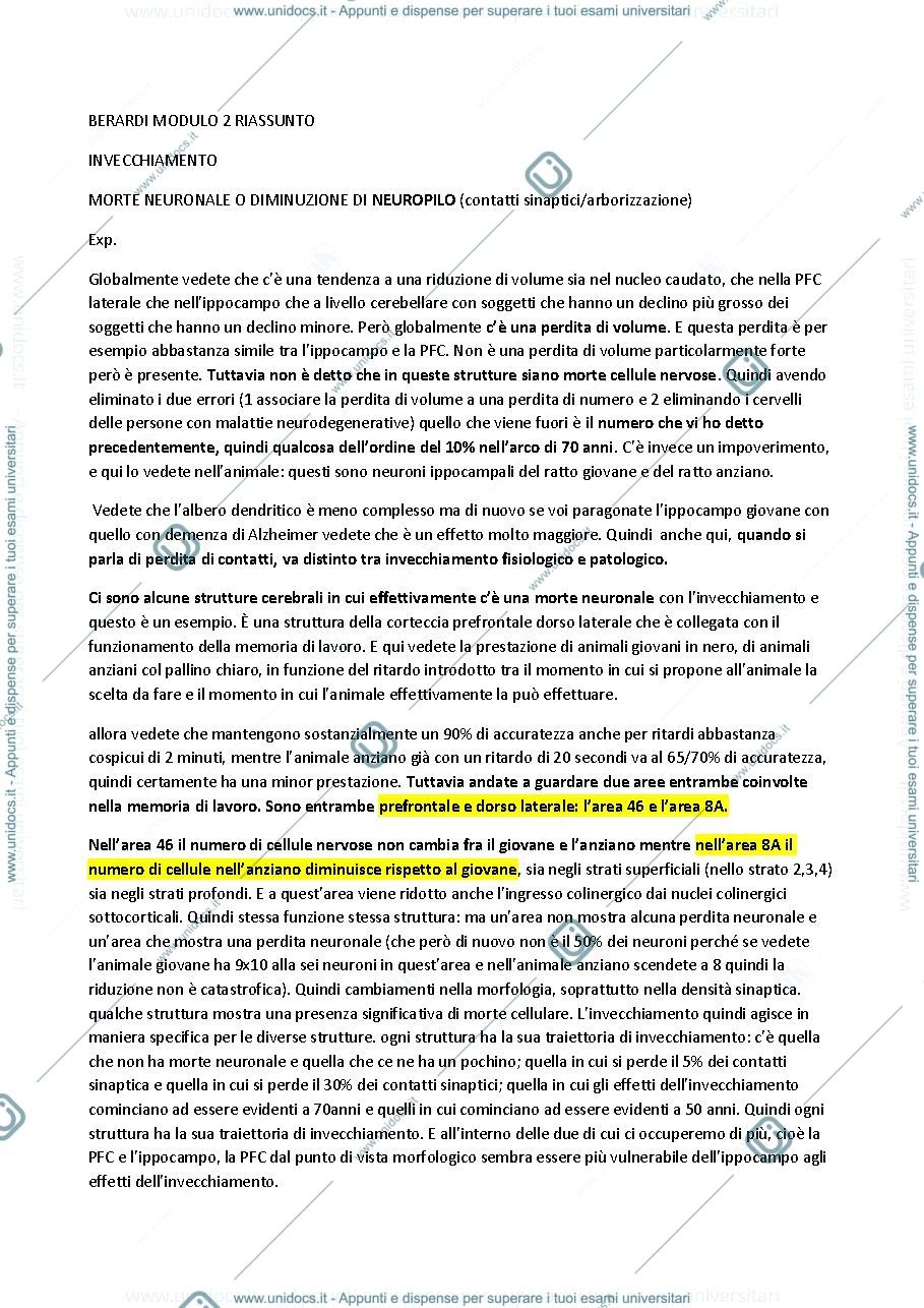 Anteprima pagina 1 — Riassunto 2° Modulo (Berardi)