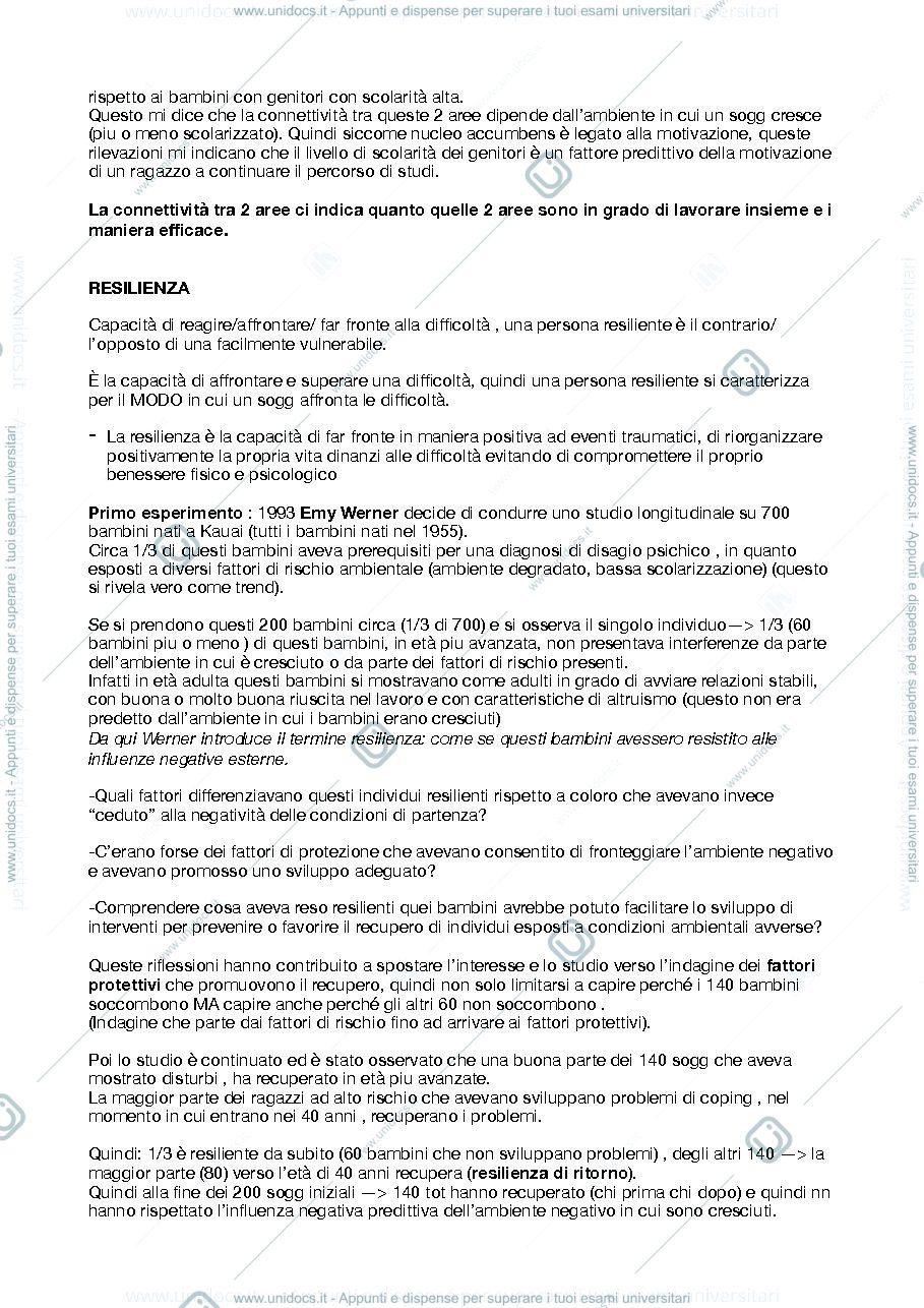 Anteprima pagina 2 — 1 modulo Psicobiologia della resilienza e della vulnerabilità 