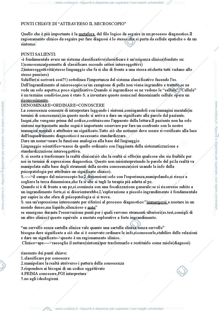 Anteprima pagina 1 — Punti chiave "Attraverso il Microscopio" (Schiffer)