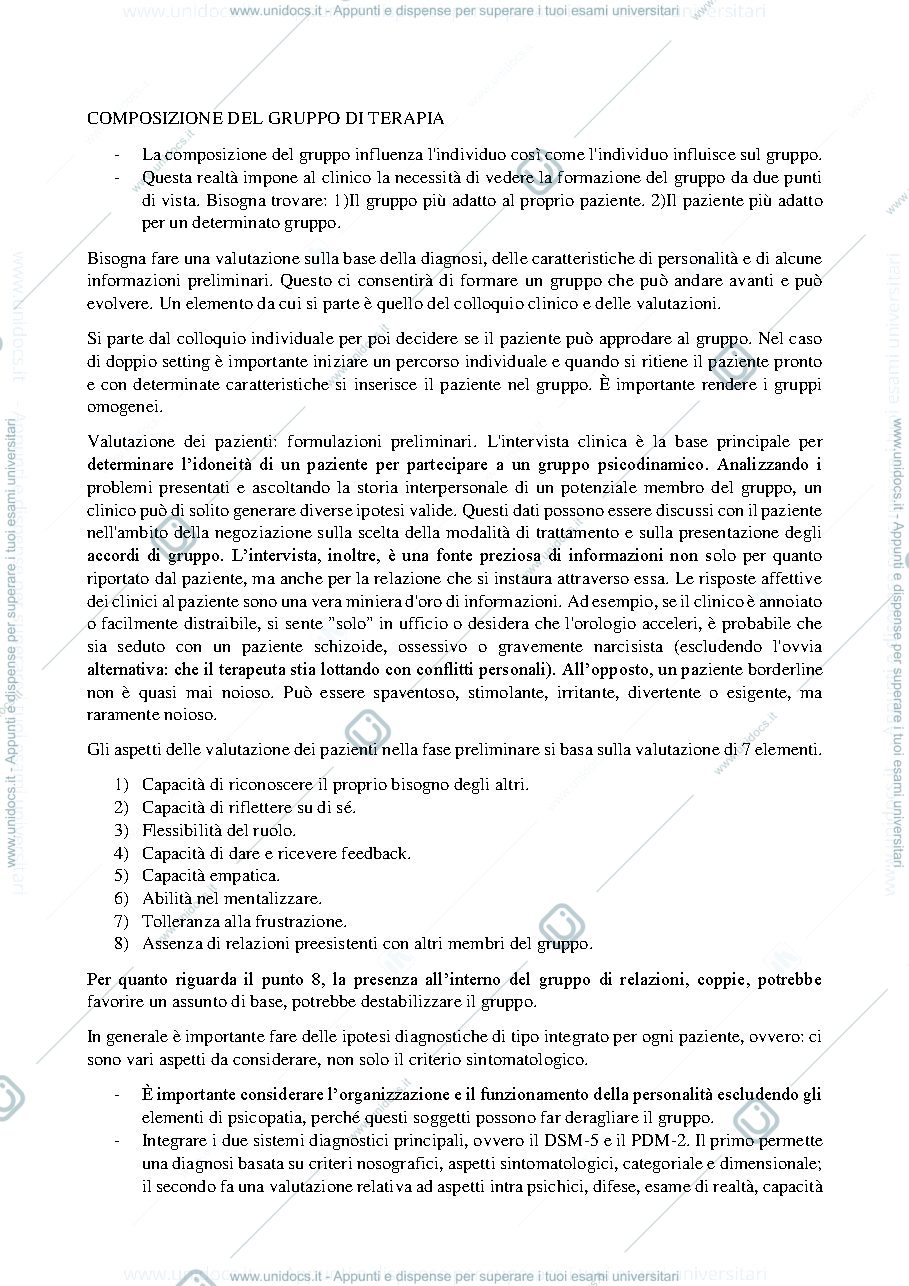 Anteprima pagina 1 — APPUNTI PSICODINAMICA