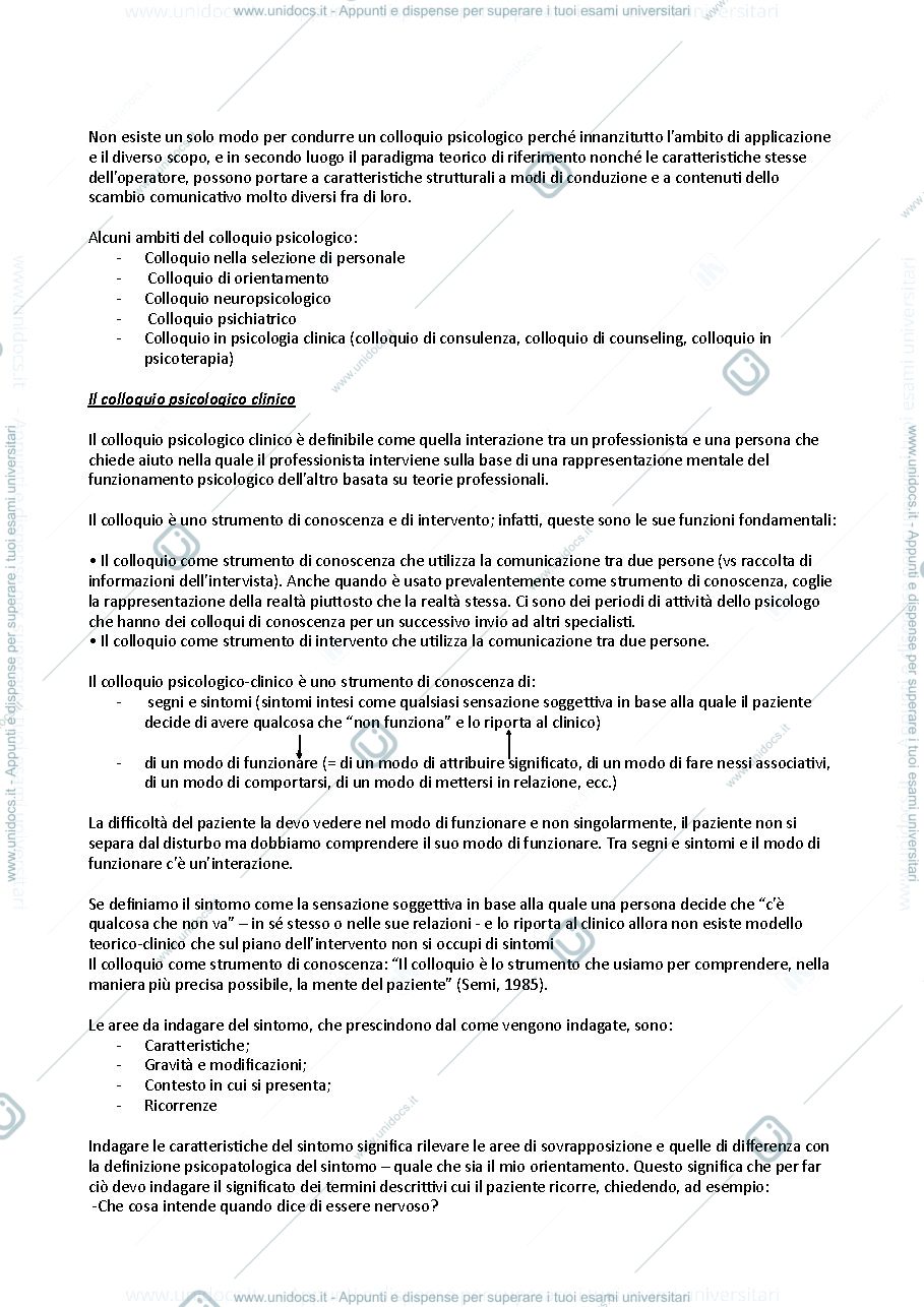 Anteprima pagina 2 — Colloquio psicologico 