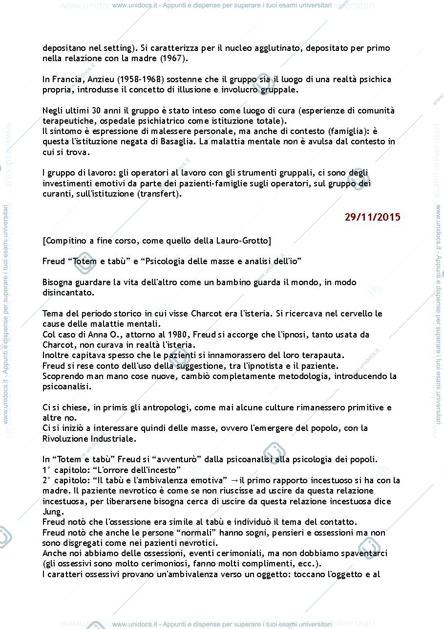 Anteprima pagina 3 — Appunti lezioni Psicodinamica dei Gruppi 