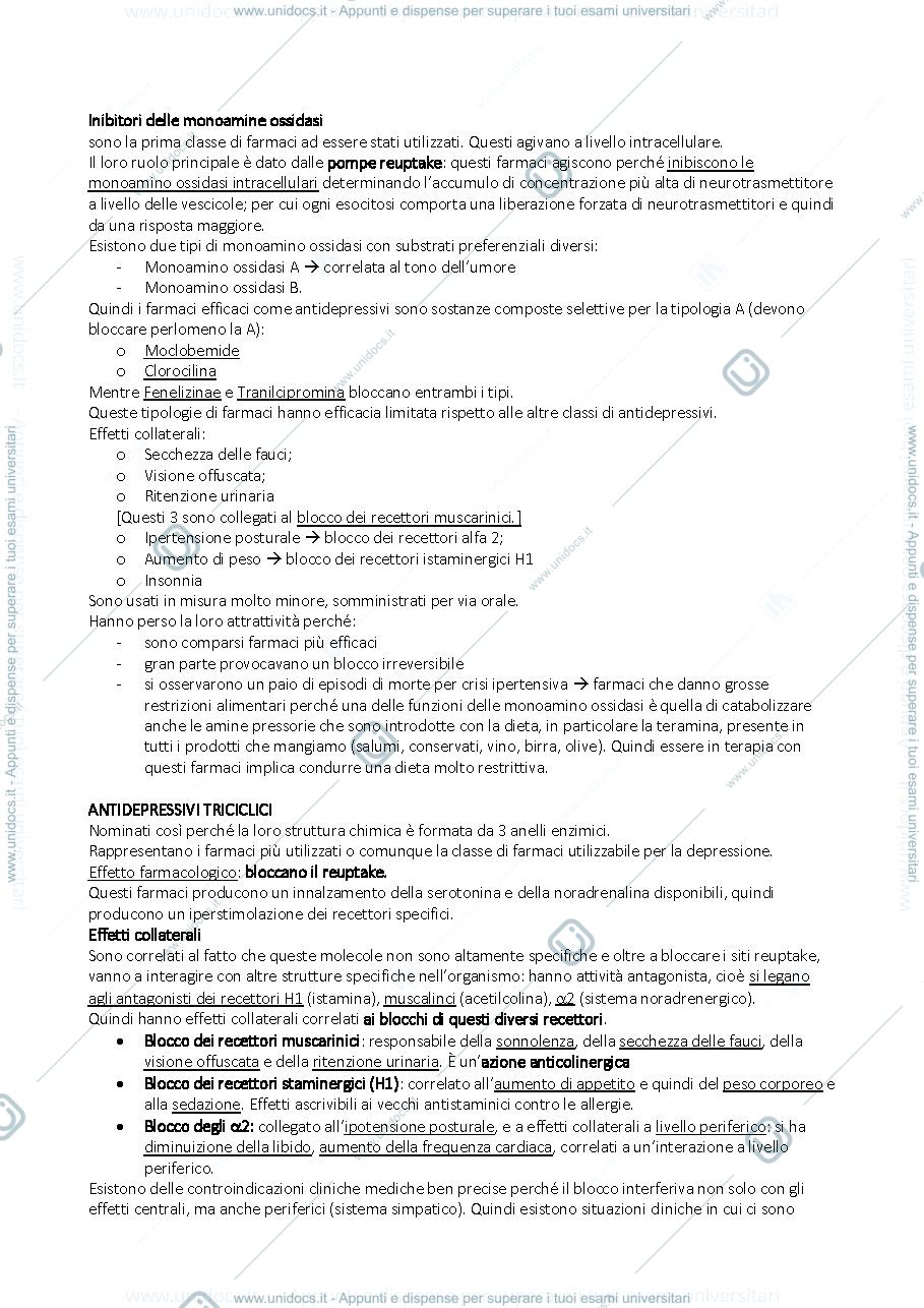 Anteprima pagina 3 — Riassunti Psicofarmacologia