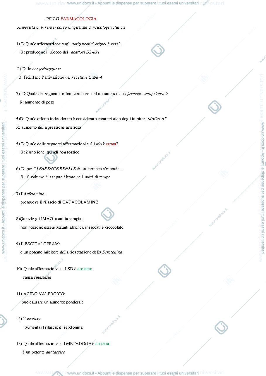 Anteprima pagina 1 — esempi di domande