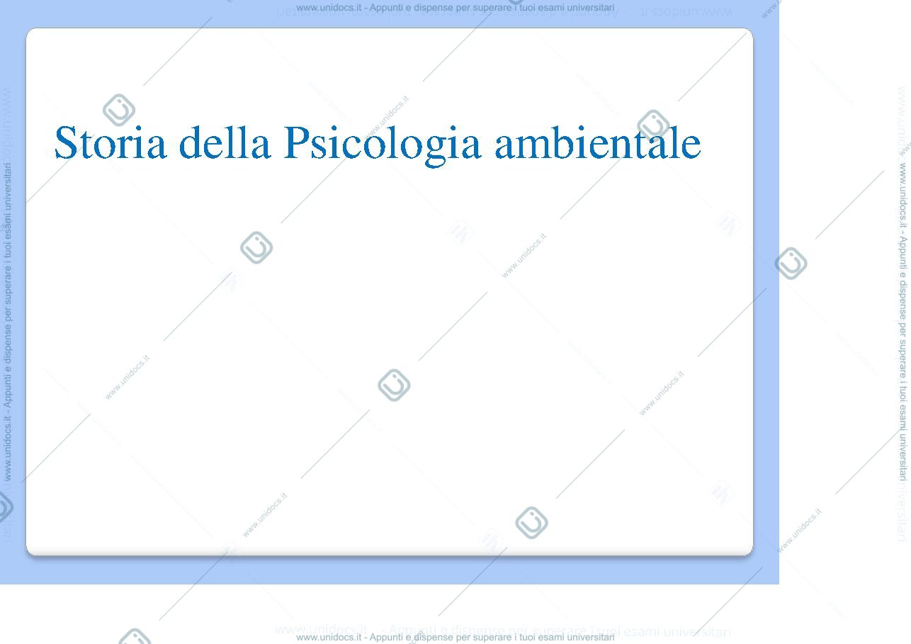 Anteprima pagina 1 — Slide storia psicologia ambientale