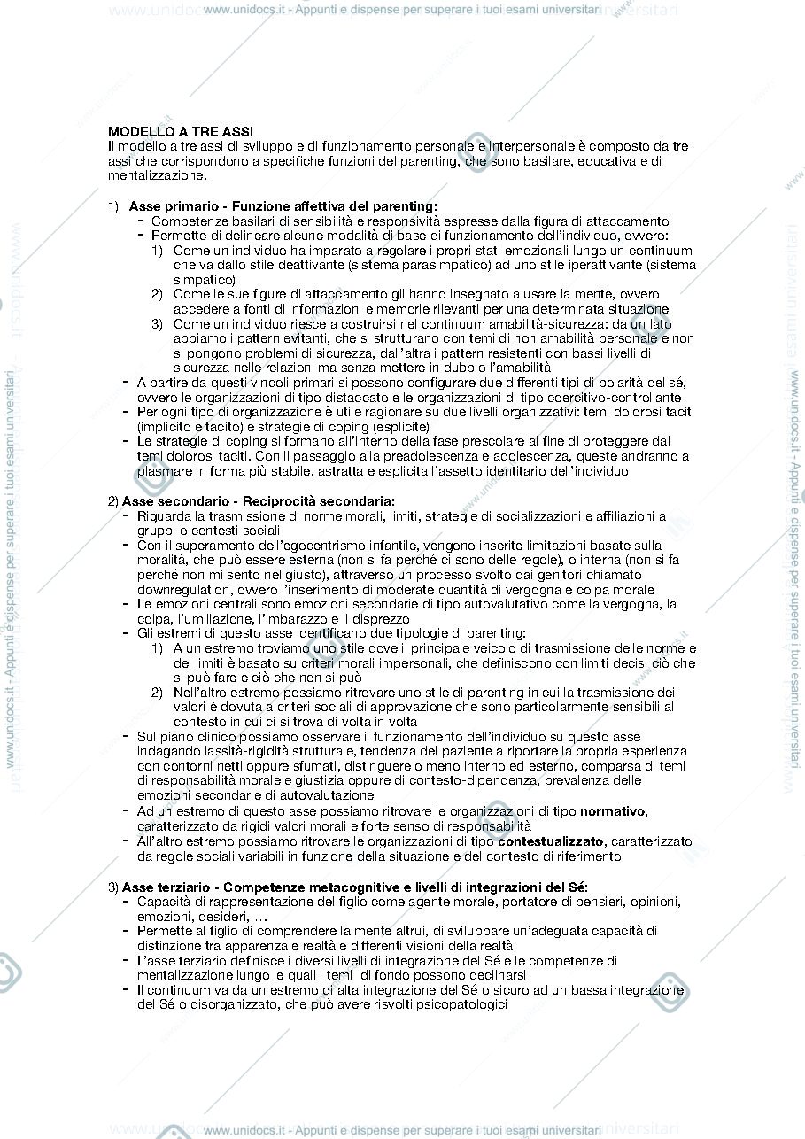 Anteprima pagina 1 — Appunti psicologia clinica dell’età evolutiva